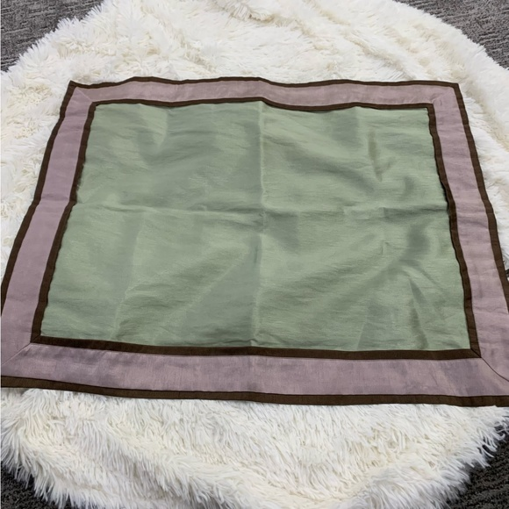 NWOT Pair of Hotel by Park Avenue Cheval Green & Brown‎ Euro Shams 26x26